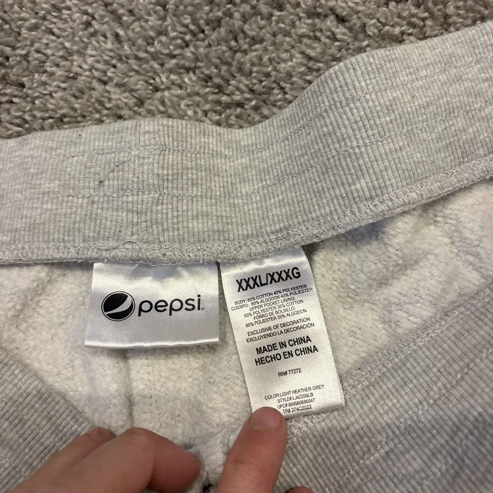 Pepsi Cola SODA Logo Graphic Gray Jogger Sweatpants Drawstring Pants 3XL / XXXL